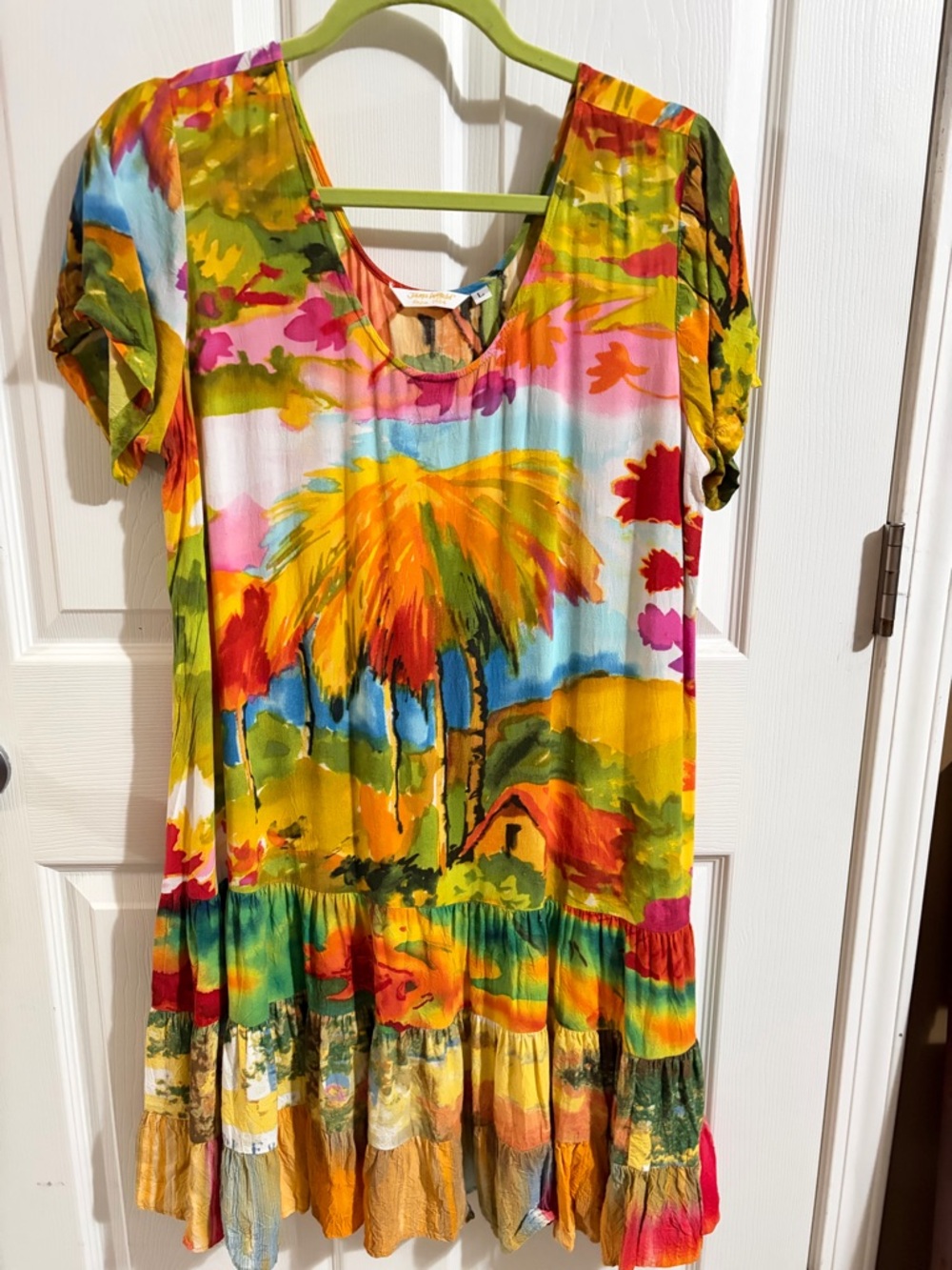 Jams World Vibrant Multi-Color Tropical Print Dress